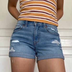 Aeropostal High Rise / Waisted Ripped Jean Shorts